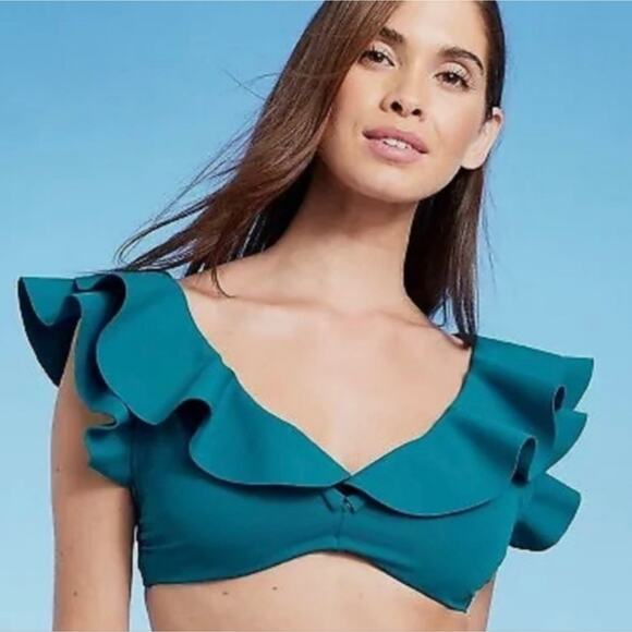 Shade & Shore Ruffle Bralette Bikini Top - Picture 1 of 6